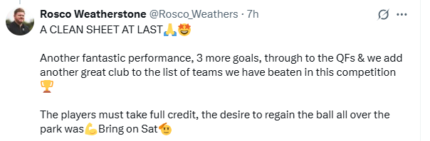 Ross Weatherstone comments after Carshalton game