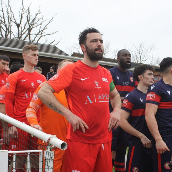 Binfield first team lead out by Liam Gavin.